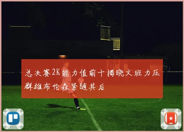 总决赛2K能力值前十揭晓文班力压群雄布伦森紧随其后